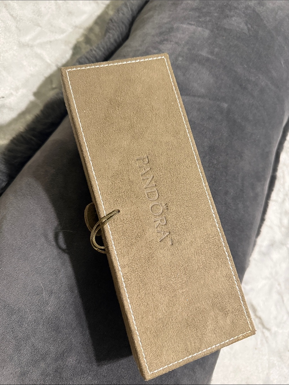 Pandora Taupe Suede Jewelry Case